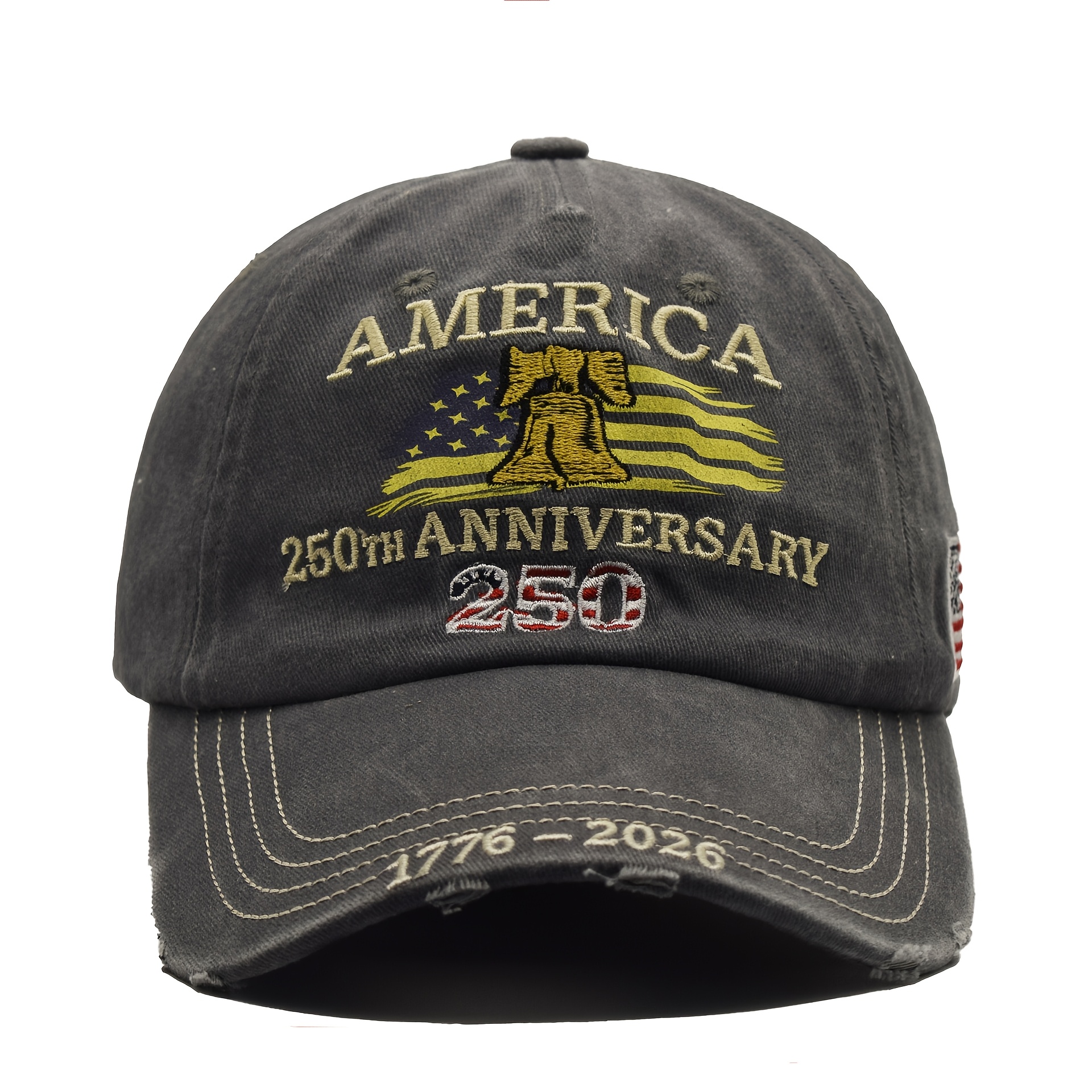 1 U.S. Bicentennial + 50th Anniversary Commemorative Red Cap | Retro Baseball Cap, Adjustable Fit, Embroidered U.S. Map & 50-State Motif, Unisex Style, Collectible Historical Edition, Hand Wash