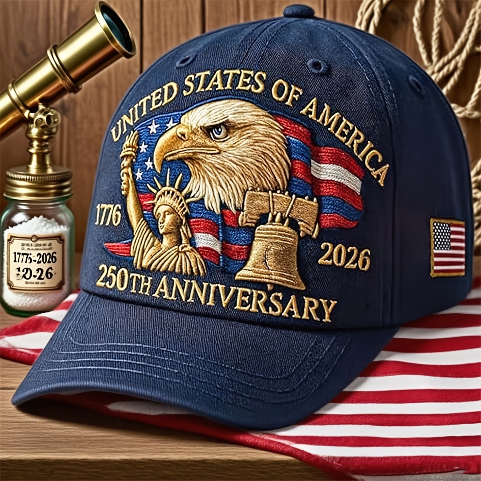 250Th Anniversary American Patriotic Baseball Hat - Independence Day Cap, Comfortable for All Seasons, Unisex, Perfect for Celebrating Independence Day, Great for Police Officers And Patriots - A Wonderful Gift, Holiday Gear, Flag-Themed Cap