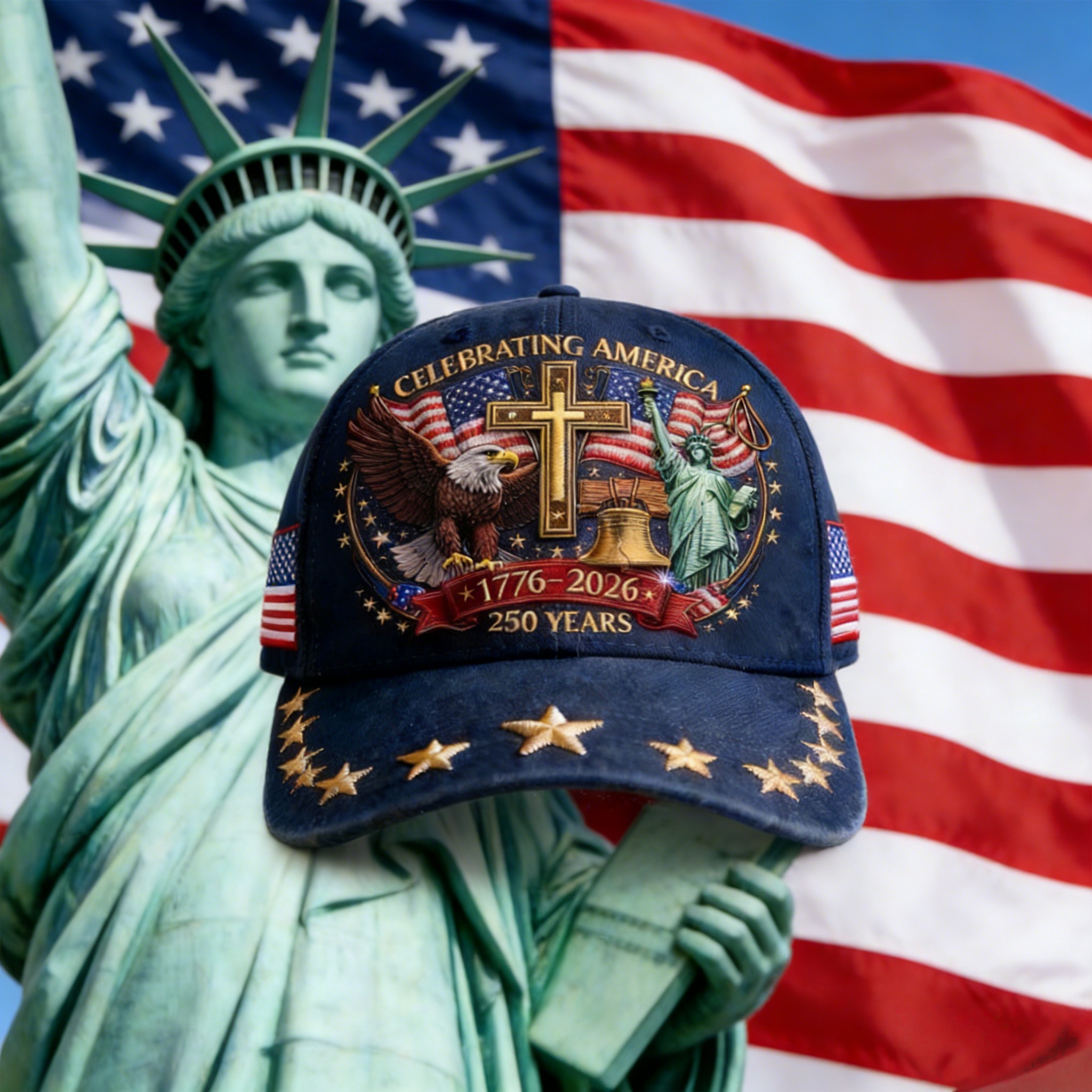 2 USA 250th Anniversary Commemorative Baseball Caps | Patriotic Theme, Independence Day Cap, Unisex, Multiple New Styles, Superior Baseball Hats for Men and Women, Hand Wash or Dry Clean, MORESEC Brand