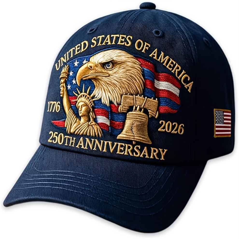 250Th Anniversary American Patriotic Baseball Hat - Independence Day Cap, Comfortable for All Seasons, Unisex, Perfect for Celebrating Independence Day, Great for Police Officers And Patriots - A Wonderful Gift, Holiday Gear, Flag-Themed Cap