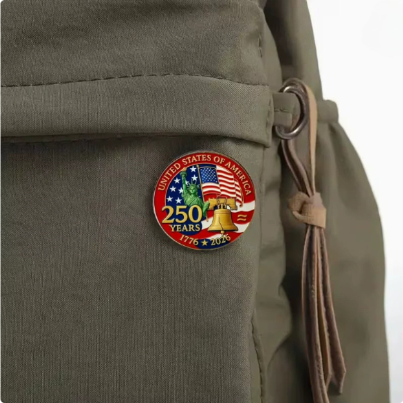 2 United States 250th Anniversary Baseball Caps | Patriotic Unisex Adjustable Hats for Men and Women with Commemorative Pin, Vintage Style, Knit Fabric, Flat Embroidery