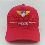 1pc 250th Anniversary Flag - 1776-2026 Embroidered Independence, Freedom & 250 Years Design, Red/White/Blue Patriotic Hat with Winged Emblem, All-Season Casual Wear for 4th of July & National Celebrations - Image 2