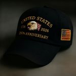 Men's Baseball Cap, 250th Anniversary Patriotic Baseball Cap - Lightweight and breathable, featuring an eagle and 50 stars design, with commemorative dates 1776-2026. - Image 5