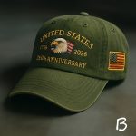 Men's Baseball Cap, 250th Anniversary Patriotic Baseball Cap - Lightweight and breathable, featuring an eagle and 50 stars design, with commemorative dates 1776-2026. - Image 2