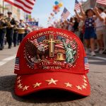 250th Anniversary of the Founding of the United States Commemorative Cap – Eagle design, symbolizing freedom and the cross | Adjustable patriotic baseball cap - Image 5