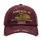 1 U.S. Bicentennial + 50th Anniversary Commemorative Red Cap | Retro Baseball Cap, Adjustable Fit, Embroidered U.S. Map & 50-State Motif, Unisex Style, Collectible Historical Edition, Hand Wash - Image 9