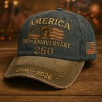 1 U.S. Bicentennial + 50th Anniversary Commemorative Red Cap | Retro Baseball Cap, Adjustable Fit, Embroidered U.S. Map & 50-State Motif, Unisex Style, Collectible Historical Edition, Hand Wash - Image 3
