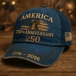 1 U.S. Bicentennial + 50th Anniversary Commemorative Red Cap | Retro Baseball Cap, Adjustable Fit, Embroidered U.S. Map & 50-State Motif, Unisex Style, Collectible Historical Edition, Hand Wash - Image 6