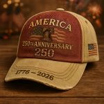 1 U.S. Bicentennial + 50th Anniversary Commemorative Red Cap | Retro Baseball Cap, Adjustable Fit, Embroidered U.S. Map & 50-State Motif, Unisex Style, Collectible Historical Edition, Hand Wash - Image 7