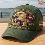 [Patriotic Eagle Cap] United States 250th Anniversary Eagle Patriotic Baseball Cap - Adjustable Snapback, Lightweight & Comfortable, 250th Birthday of America Design with Eagle & 1776-2026 Years, Unisex Commemorative Gift for Veterans, History Buffs, 4th of July, Thanksgiving, Valentine's Day - Ideal for Parades, Events & Casual Attire (Men & Women) - Machine Washable, Durable & Secure Fit - Image 12