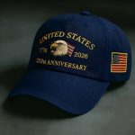 Men's Baseball Cap, 250th Anniversary Patriotic Baseball Cap - Lightweight and breathable, featuring an eagle and 50 stars design, with commemorative dates 1776-2026. - Image 4
