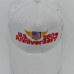 A White Baseball Cap with Exquisite Embroidery Patterns And Text On The Front, Red U.S. Anniversary Lettering, Yellow Wing Decorations On Both Sides Of The Logo, Red 250th Lettering On The Right, And Small White Lettering 1776-2026 Holiday Gift Below - Image 2