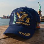 Embroidered Baseball Cap Celebrating Patriotism, Featuring The USA Flag for The 250Th Anniversary, a Soft Top Low-Profile Design Suitable for Dads, And a Unisex Outdoor Cap Commemorating The American Revolution Bicentennial - Image 3