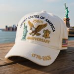 Embroidered Baseball Cap Celebrating Patriotism, Featuring The USA Flag for The 250Th Anniversary, a Soft Top Low-Profile Design Suitable for Dads, And a Unisex Outdoor Cap Commemorating The American Revolution Bicentennial - Image 2