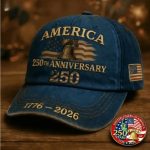United States 250th Anniversary Baseball Caps | Patriotic Unisex Adjustable Hats for Men and Women with Commemorative Pin, Vintage Style, Knit Fabric, Flat Embroidery - Image 8