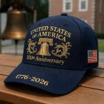 250th Anniversary 1776-2026 American Flag & Eagle Embroidered Hat - 250 Years of National History, Snap Closure for July 4th, Independence Day & Father's Day - Collectible Patriotic Gift for, U.S. Pride Accessory - Image 4