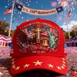 250th Anniversary of the Founding of the United States Commemorative Cap – Eagle design, symbolizing freedom and the cross | Adjustable patriotic baseball cap - Image 4