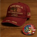United States 250th Anniversary Baseball Caps | Patriotic Unisex Adjustable Hats for Men and Women with Commemorative Pin, Vintage Style, Knit Fabric, Flat Embroidery - Image 9