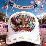 250th Anniversary of the Founding of the United States Commemorative Cap – Eagle design, symbolizing freedom and the cross | Adjustable patriotic baseball cap - Image 6
